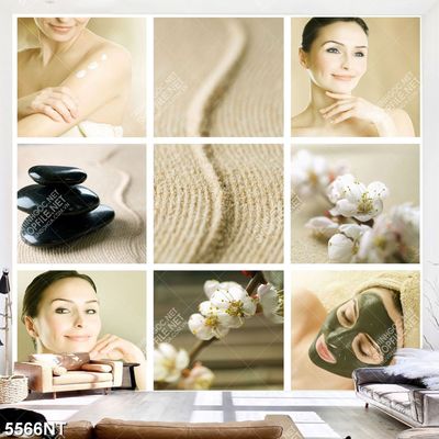 Tranh bộ ghép hoa và người đẹp