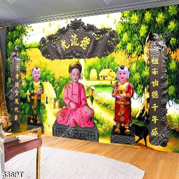 Tranh thờ tổ tiên ông bà file gốc