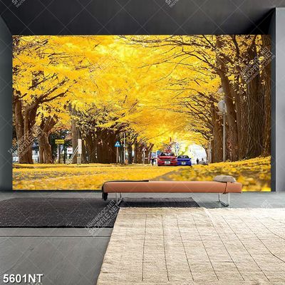 Tranh hai hàng cây lá vàng in file gốc