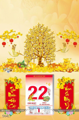 File Lịch Tết cây kim tiền tài lộc