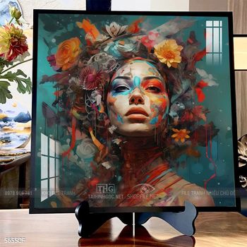 Tranh cô gái nghệ thuật treo tường quán cà phê