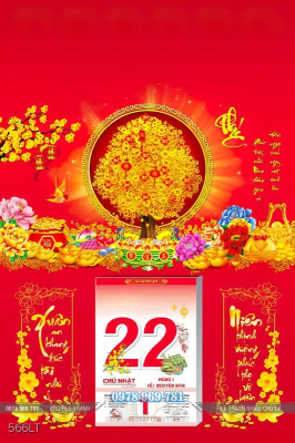 File Lịch Tết tiền vàng cho năm mới đủ đầy sung túc