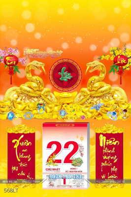 File Lịch Tết cặp rắn vàng tài lộc 2025