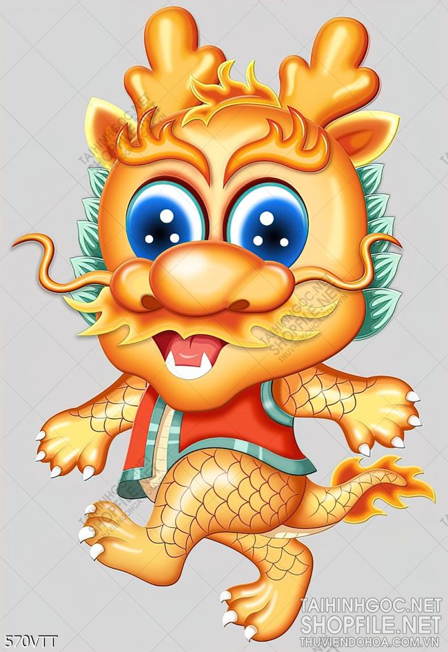 File PSD chú rồng vàng đáng yêu File PSD chú rồng vàng đáng yêu