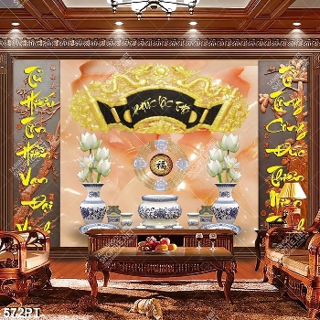 Tranh phòng thờ giả ngọc psd