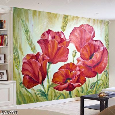 Tranh vẽ bông hoa đỏ