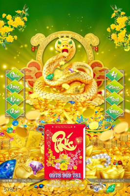 File Lịch Tết rắn vàng đẹp độc đáo