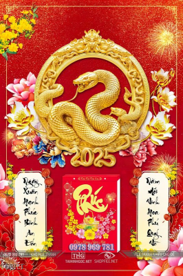 File Lịch Tết 2025 rắn vàng tài lộc