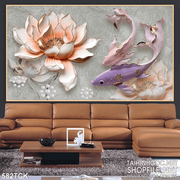 Tranh giả ngọc 3d hoa sen