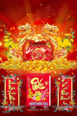 File Lịch Tết cặp rắn vàng và túi tiền tài lộc