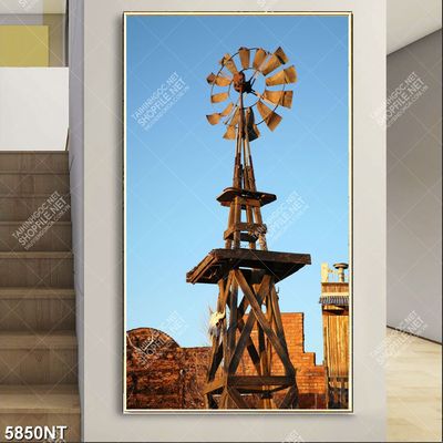 Tranh mầm xanh trong sương sớm