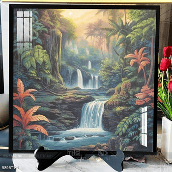 Tranh phon thủy sông, núi và mặt trời