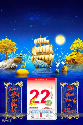 File Lịch Tết thuyền vàng căng buồm trên biển File Lịch Tết thuyền vàng căng buồm trên biển