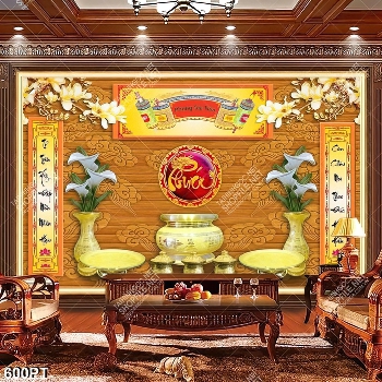 Tranh 3d bàn thờ tổ tiên file psd