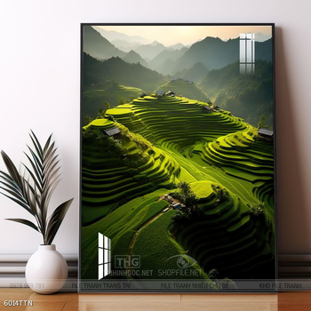 Tranh phong thủy phong cảnh thác nước thiên nhiên