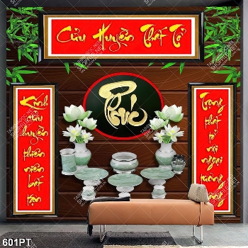 Tranh gắn tường Cửu Huyền Thất Tổ thư pháp