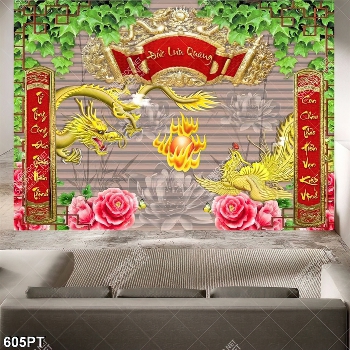 Tranh thờ rồng phượng và thư pháp chất lượng cao