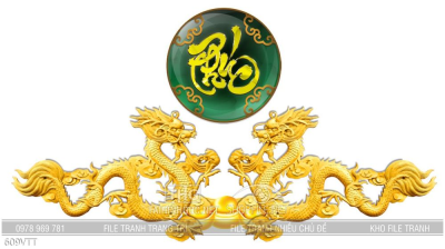 File PSD cặp rồng vàng 2024