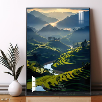 Tranh phong thủy nước non tuyệt đẹp