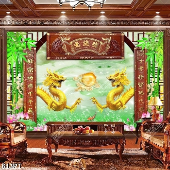 Tranh thờ 3D giả ngọc song long đẹp nhất
