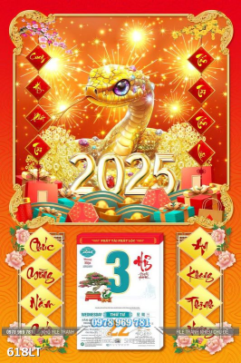 File Lịch Tết rắn vàng 2025 618LT File Lịch Tết rắn vàng 2025 618LT