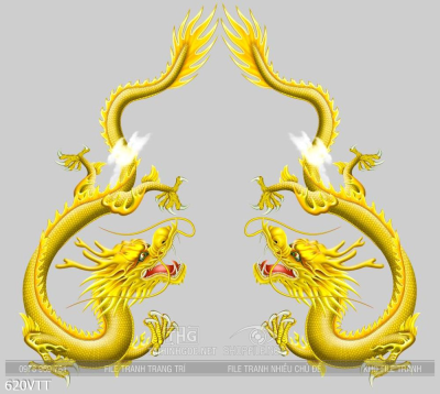 File PSD cặp rồng vàng 2024