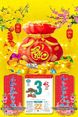 File PSD Lịch Tết túi tiền 621LT File PSD Lịch Tết túi tiền 621LT