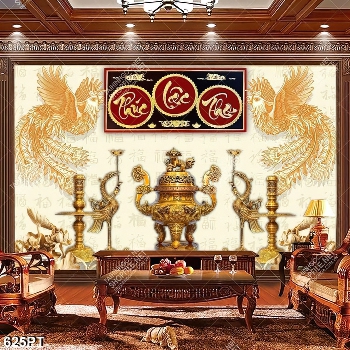 Tranh bàn thờ chim hạc và hoa sen điêu khắc gỗ Tranh bàn thờ chim hạc và hoa sen điêu khắc gỗ