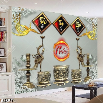 Tranh bàn thờ 3d chữ PHÚC nghệ thuật