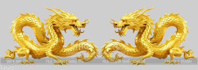 File PSD cặp rồng vàng 2024