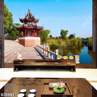 Tranh ngôi chùa bên sông