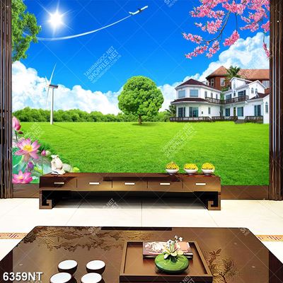 Tranh ngôi nhà đẹp in file gốc