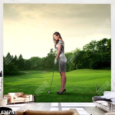 Tranh cô gái chơi golf