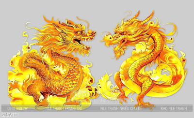 File PSD cặp rồng vàng 2024