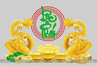 File PSD cặp rồng vàng đẹp ấn tượng