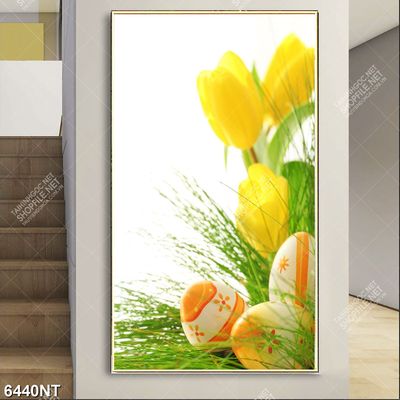 Tranh hoa vàng và trứng phục sinh
