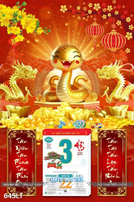 File PSD Lịch Tết năm rắn 2025 645LT File PSD Lịch Tết năm rắn 2025 645LT