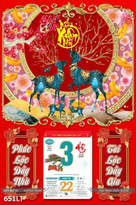 File PSD Lịch Tết hươu nai 651LT File PSD Lịch Tết hươu nai 651LT