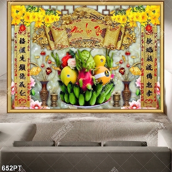 Tranh gạch 3d ốp tường phòng thờ