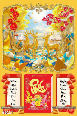File PSD Lịch Tết hươu nai 661LT File PSD Lịch Tết hươu nai 661LT