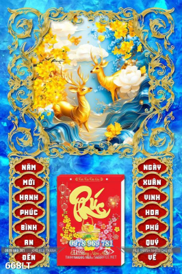 File PSD Lịch Tết hươu nai 668LT File PSD Lịch Tết hươu nai 668LT