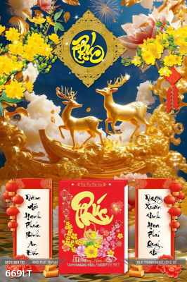 File PSD Lịch Tết hươu nai 669LT File PSD Lịch Tết hươu nai 669LT