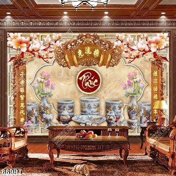 Tranh phòng thờ gia tiên chất lượng cao