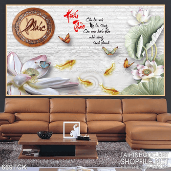 Tranh cá chép hiếu thảo đẹp