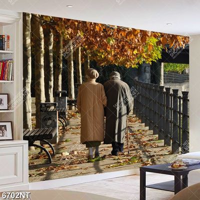 Tranh ông bà đi dạo