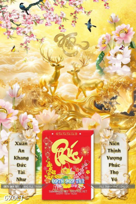 File PSD Lịch Tết hươu nai 670LT File PSD Lịch Tết hươu nai 670LT
