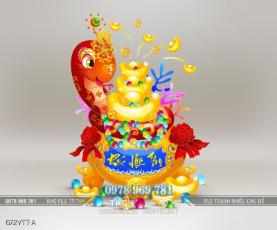 File tranh rắn đỏ quấn mình quanh chỉnh vàng