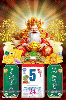 File PSD Lịch Tết ông thần tài 676LT File PSD Lịch Tết ông thần tài 676LT