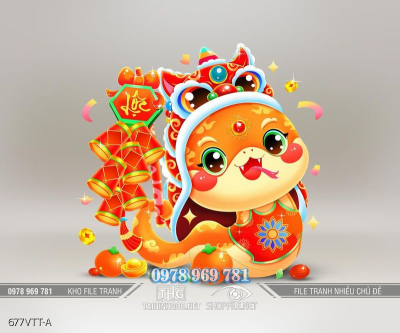 File tranh rắn đỏ Ất Tỵ