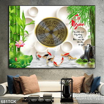 Tranh 3d cá chép cội nguồn